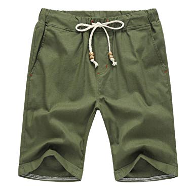 Amazon.com: vermers Men Summer Short Pants Linne Cotton Solid Beach