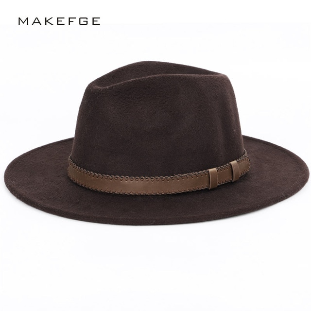 bred brättad hatt topp hatt herr hattar fedoras Vinter Höst Imitation