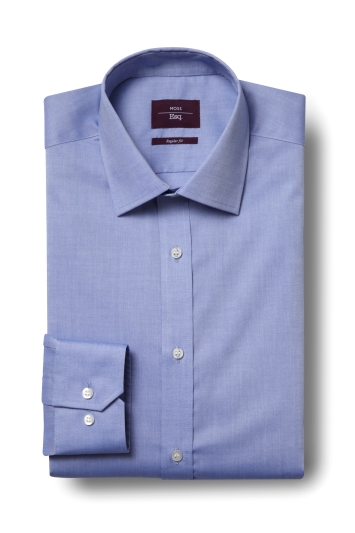 Regular Fit-skjortor moss esq.  normal passform blå enkelmanschett oxford non iron skjorta RTTVODH
