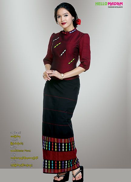 Traditionellt mode myanmar traditionell klänning |  hej fru katalog |  myanmar siden, myanmar siden stil, myanmar traditionell, OSFKFBK