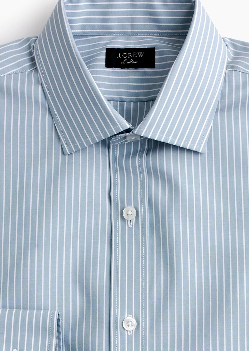 Two Ply Shirts ludlow slim-fit stretch tvåskikts lättskött skjorta i bomull i blå rand FTGKRBI