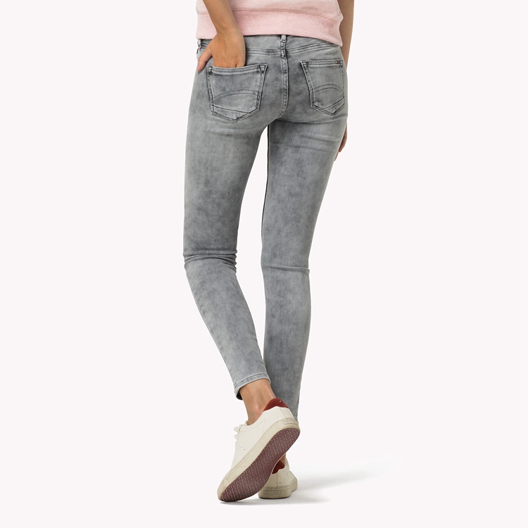 7/8 jeans för kvinnor hilfiger denim nora skinny fit 7/8 jeans i dynamisk x äkta ljusgrå stretch GYLLKEZ