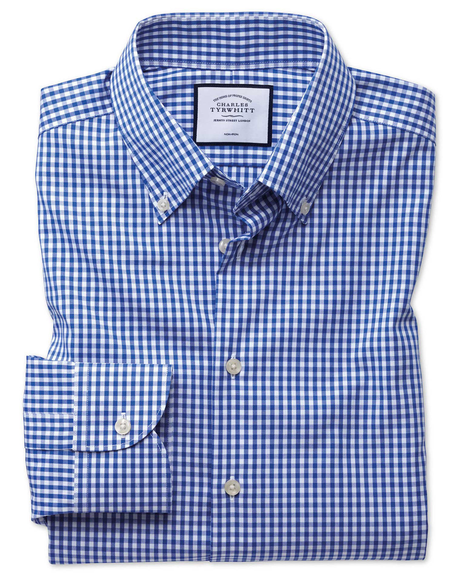 Business Shirts ... klassisk passform button-down business casual järnfri kungsblå skjorta FWHIFPE