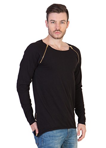 T-shirts med dragkedja acomharc solid helärm t-shirt med rund hals och dragkedja med kontrastläderlapp köp acomharc EYMDGQI