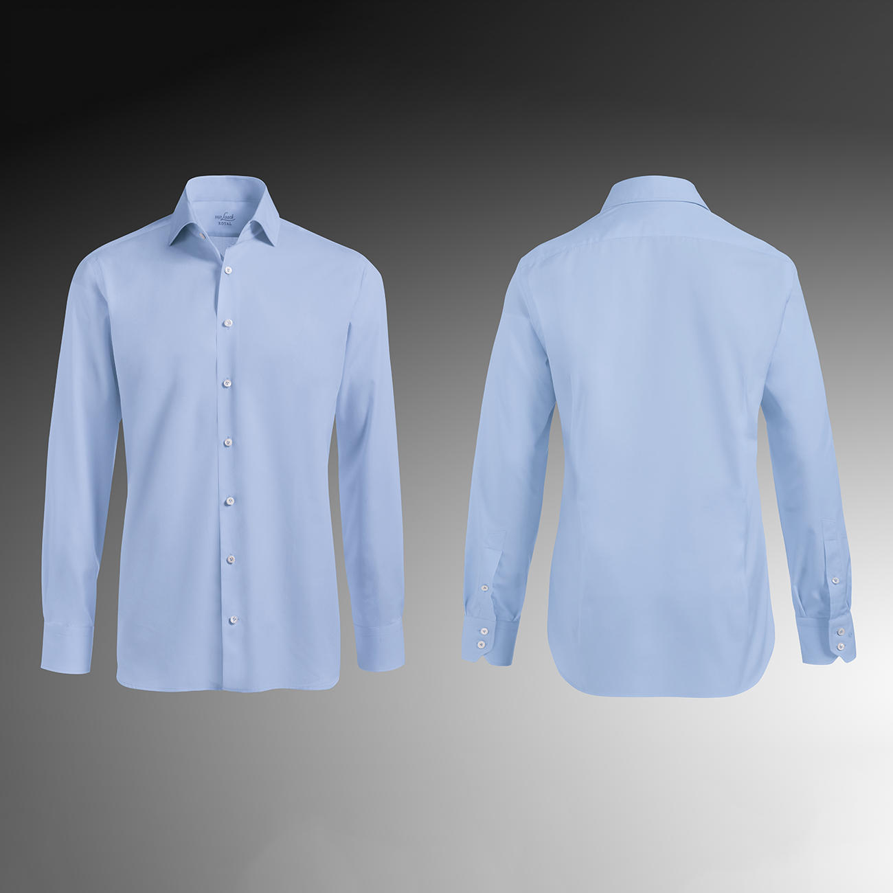 Van Laack Shirts skräddarsydd passform, manschetter med enkel knapp, ljusblå RJGWIXA