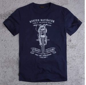 Bilden laddas Official-Norton-Motorcycle-T-Shirt-Blue-by-Pepe-