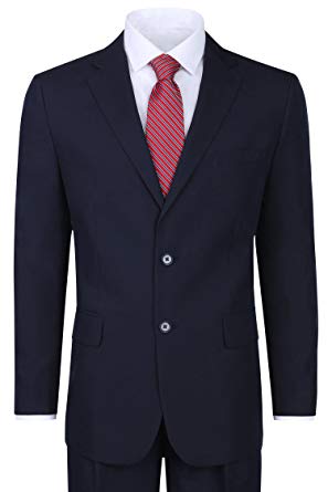Klassisk kostym med två knappar för män - Marinblå, 38 normal