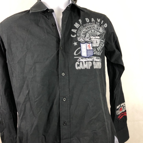 Camp David grafisk skjorta med medium knapp framtill