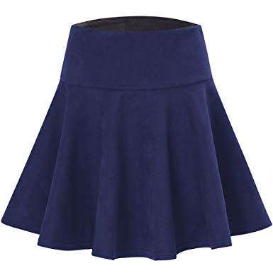 Korta utsvängda kjolar för kvinnor Casual A-line kjol Marinblå S
