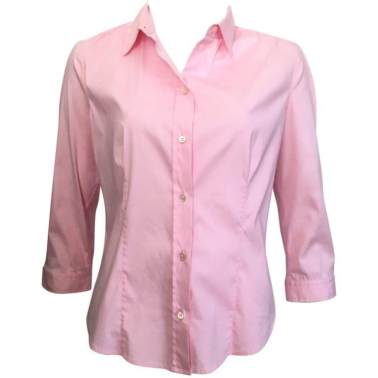 Prada Cotton Pink Button Up Blus storlek 10/48