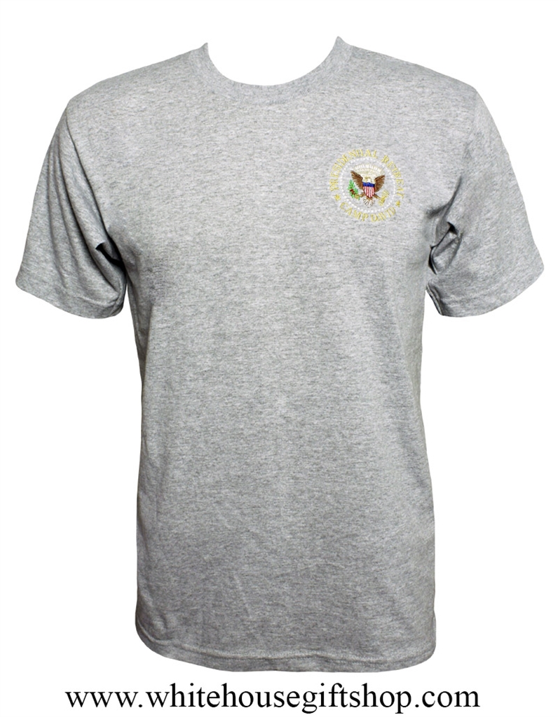 Camp David Presidential Retreat T-shirt, ENORM REA, endast 3X, Made in America, Grå, Lättskött 100 % bomull, Förkrympt