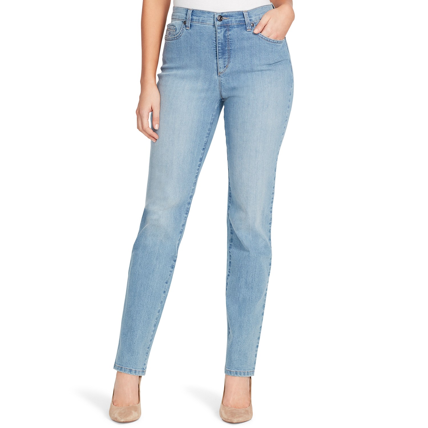 Gloria Vanderbilt Amanda klassiska högmidjade avsmalnande jeans för kvinnor