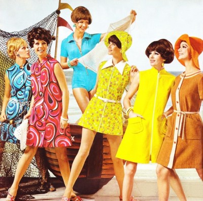 1960-talsklänningar i djärva popkonstfärger