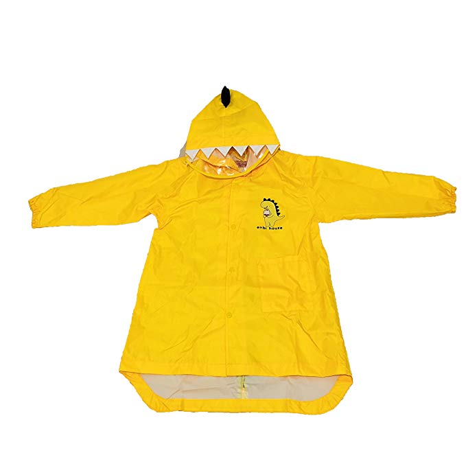 SEALOVESFLOWER Gul dinosaurie regnjacka för barn Regnjacka Lätt regnkläder för pojke och flicka (L