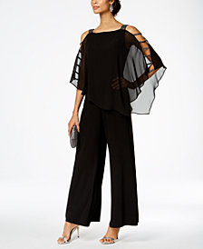 Jumpsuits för kvinnor msk utsmyckad chiffong-overlay jumpsuit OCLIBFT