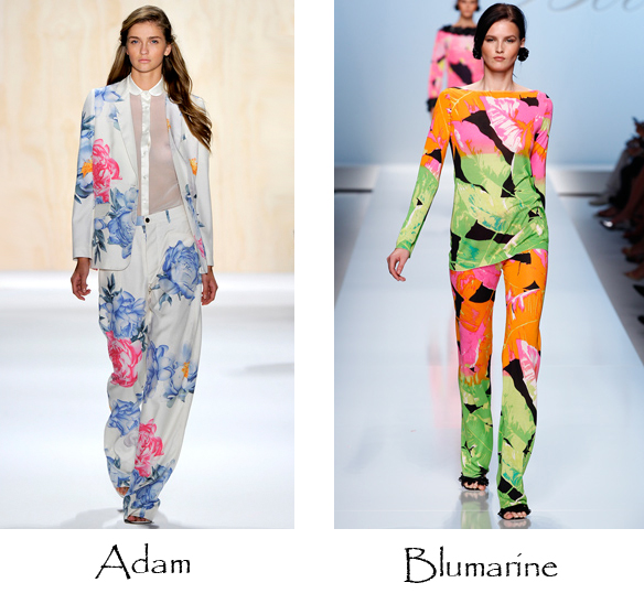 Mode med blommönster blommönster, pyjamasbyxor, djärvt mönster, modetrender sommaren 2011 2012, mode RKTZPHL