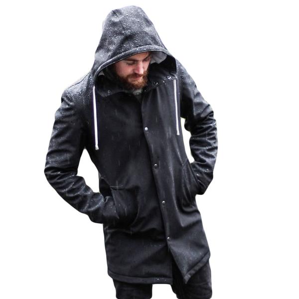Regnrockar svarta |  den sofistikerade - emberu0026earth regnkläder, slim fit regnrock BPVYYLB