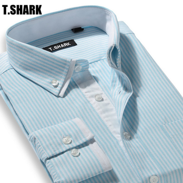Shark Collar Shirts t.shark mtsl-xx 2016 dubbelkrage randig långärmad fritidsklänning hög kvalitet TOCBQKN