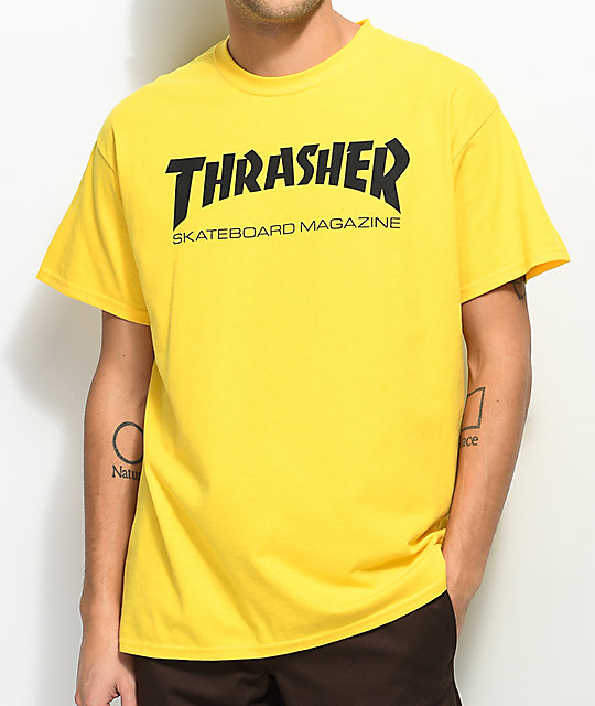 GUL SKJORTOR thrasher skate mag gul t-shirt ... TXJSYMW