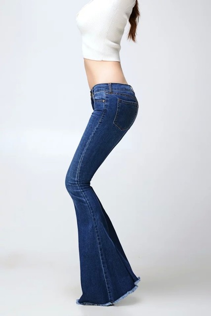 Utsvängda jeans för kvinnor uwback jeans för kvinnor 2017 utsvängda jeans kvinnor utsvängda retrostil klockbotten CLMGYSP