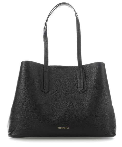 Coccinelle Dione handväska kornigt koläder svart - E1DC5110201-001