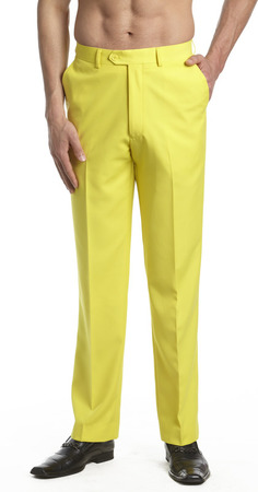 Gula klänningsbyxor för män |  Vibrerande gula byxor
