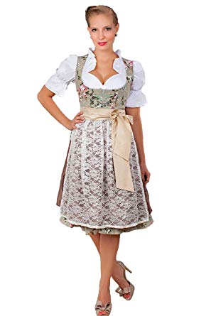 Amazon.com: Edelnice Trachtenmoden 2-delad Dirndl-klänning Äkta