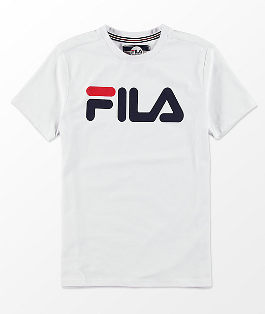 Fila T-shirts fila pojkar klassisk logotyp vit t-shirt FGNQIUU