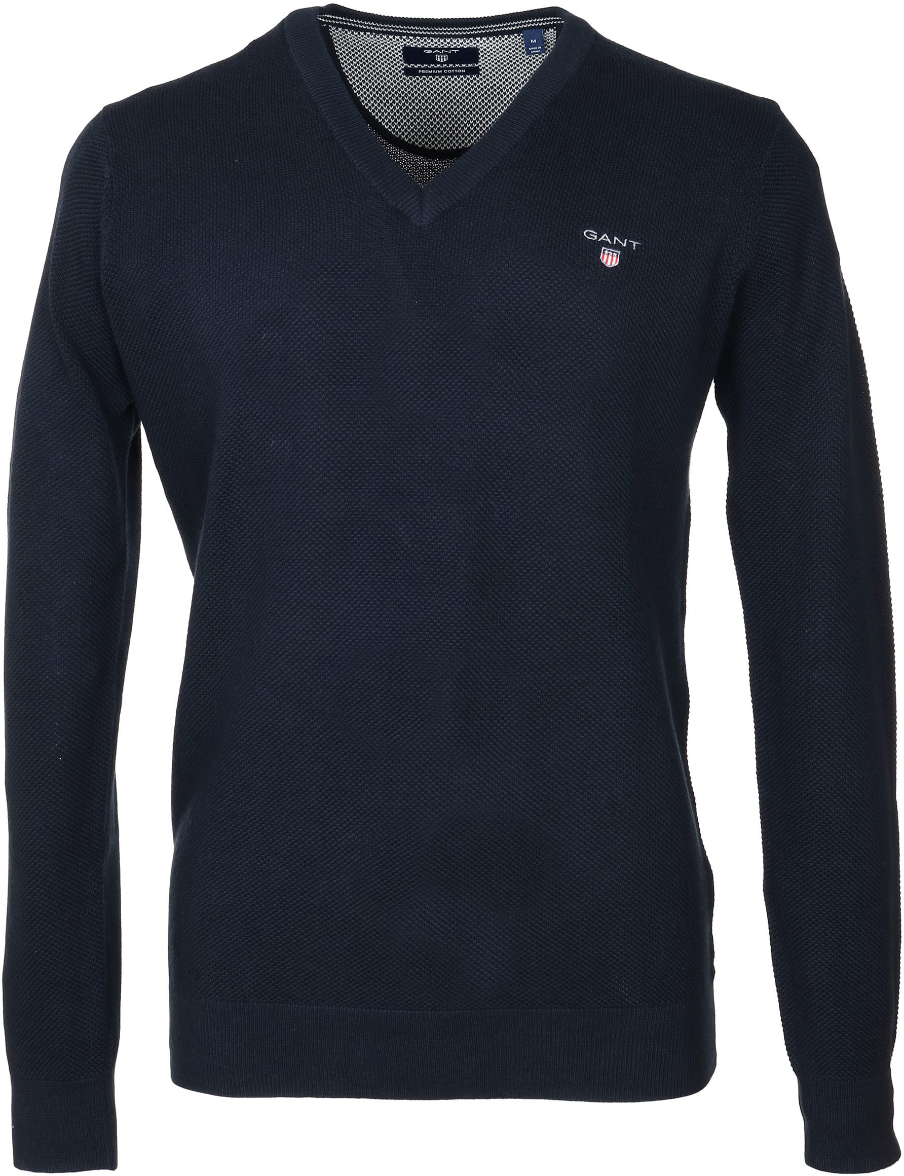 Gant pullovers gant pullover v-ringad marinblå foto 0 XKMFMHN