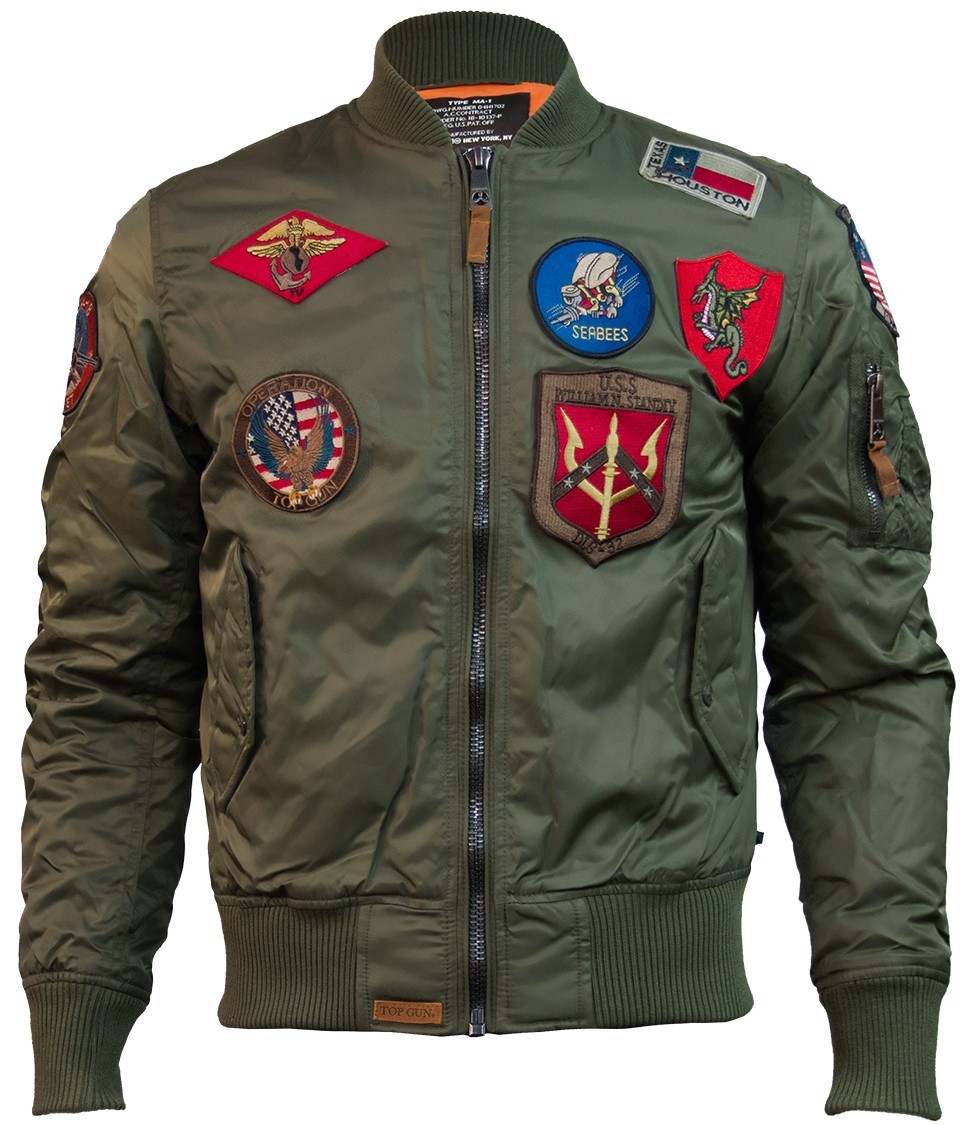 Jackor med lappar ... top gun® ma-1 bomberjacka i nylon med lappar ... WVUKWWB