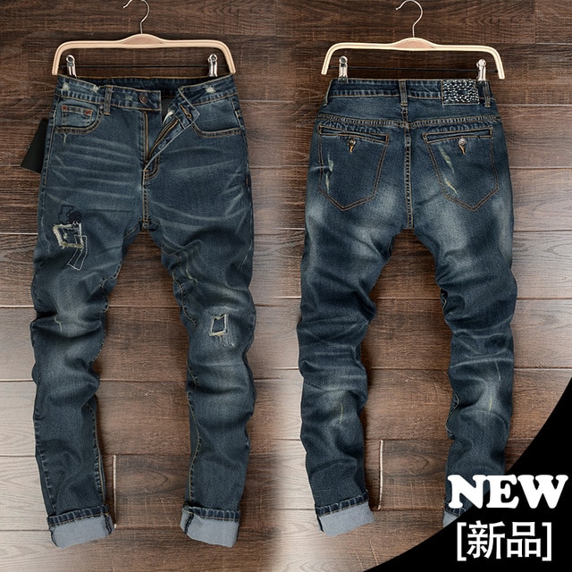 2015 nya jeans för män storlek 36 38 40 42 44 46 Designer skinny