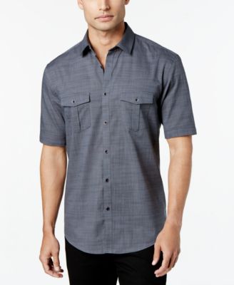 Alfani Warren texturerad kortärmad skjorta för män, skapad för Macy's