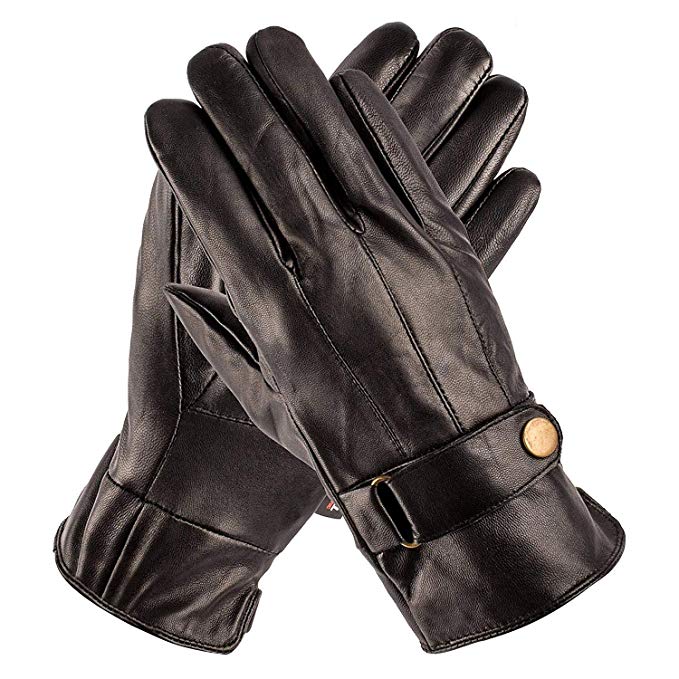 Amazon.com: Pierre Cardin läderhandske med rem (svart, stor