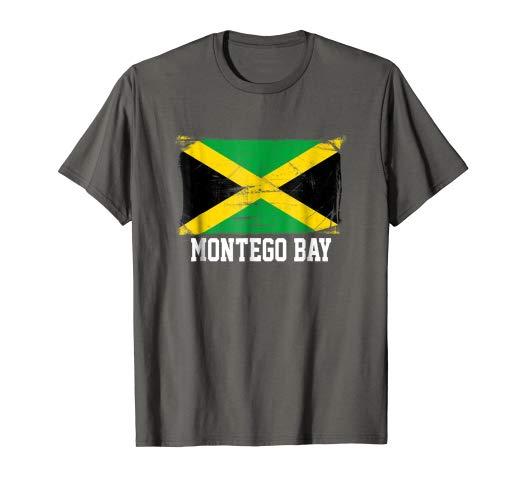 Amazon.com: Montego Bay Vintage Distressed Jamaican Flag T-shirt
