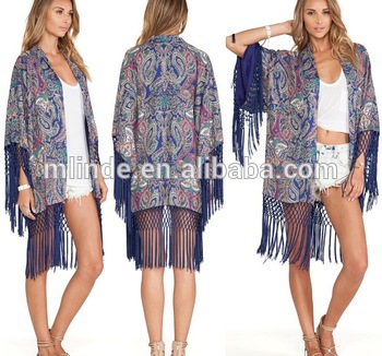 Dammode Plus Size Long Kimono Cardigan I Pastell Scarf - Köp