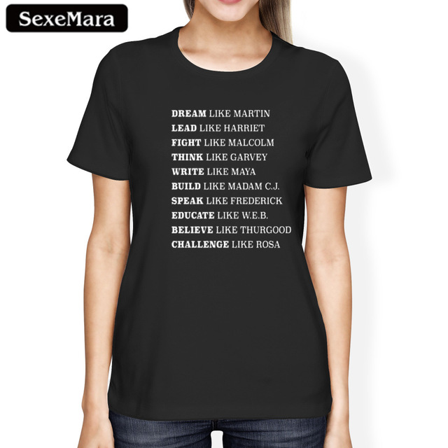 SexeMara Womens Black Lives Matter T-shirt Svart History T-shirt