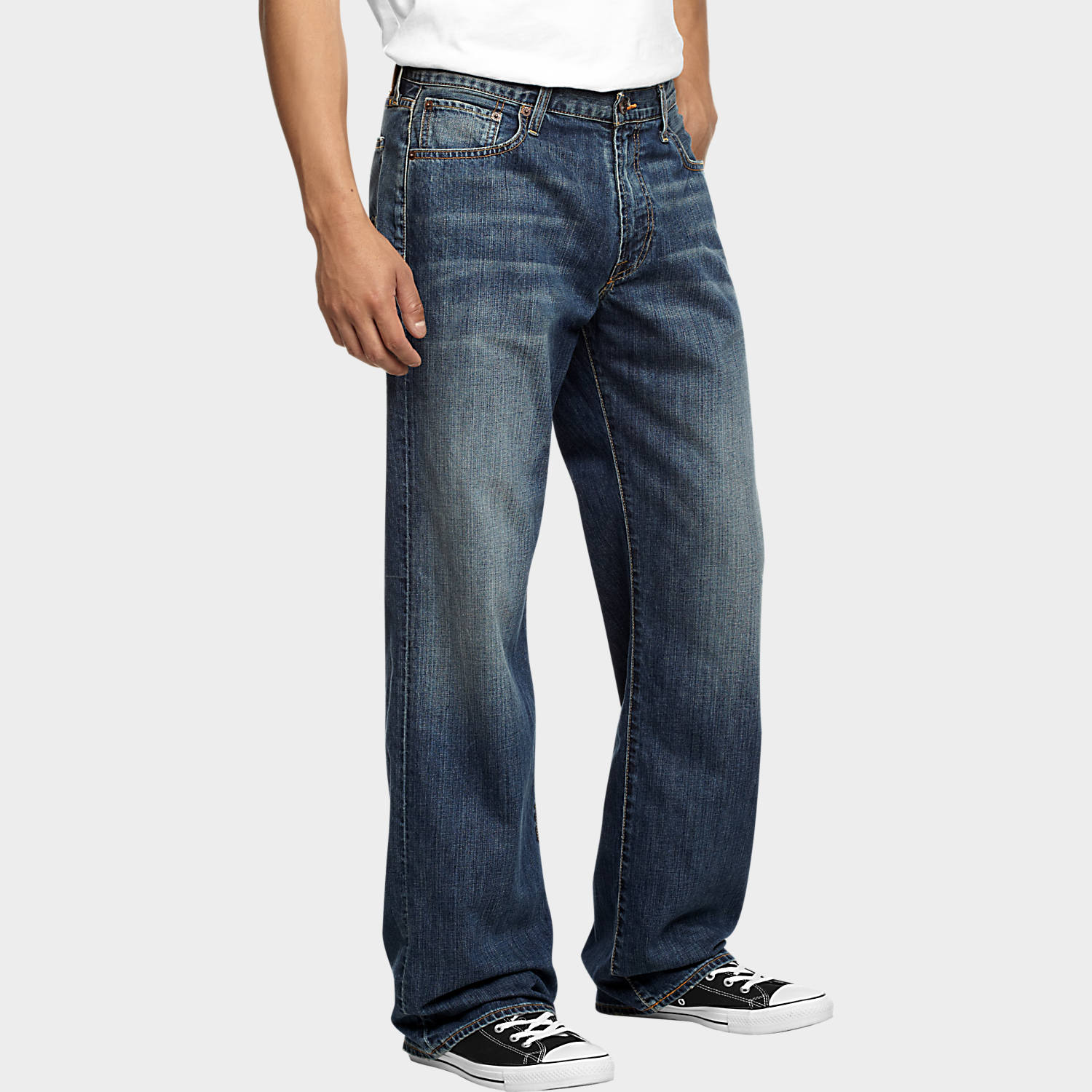 Loose Fit jeans för män lucky brand 181 medium tvätt avslappnad passform jeans DHHVQTA