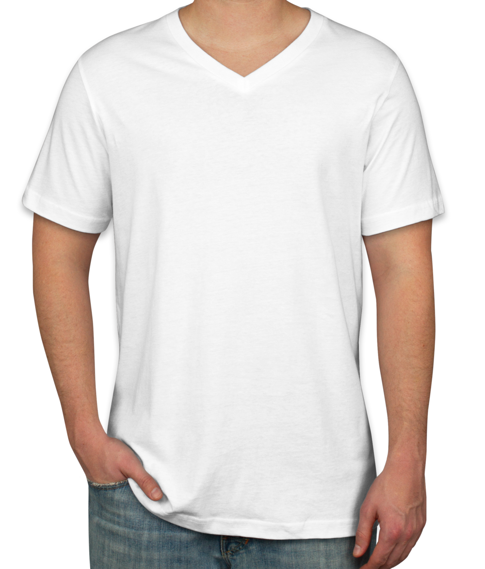 V-ringade skjortor kanada - bella + canvas jersey t-shirt med v-ringad - vit JCYSOQH