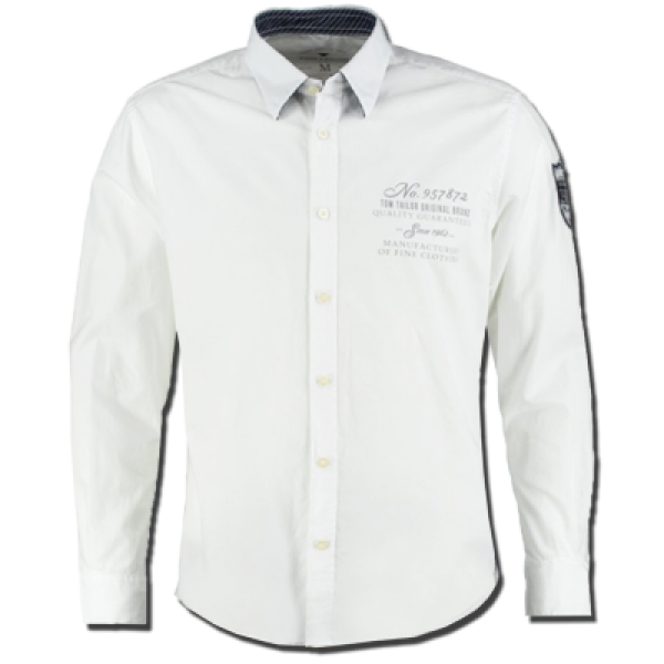 Tom Tailor långärmad skjorta i vit |  Malaabes Online Shopping