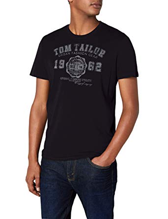 Amazon.com: Tom Tailor Vintage T-shirt med logotyptryck i 3 färger
