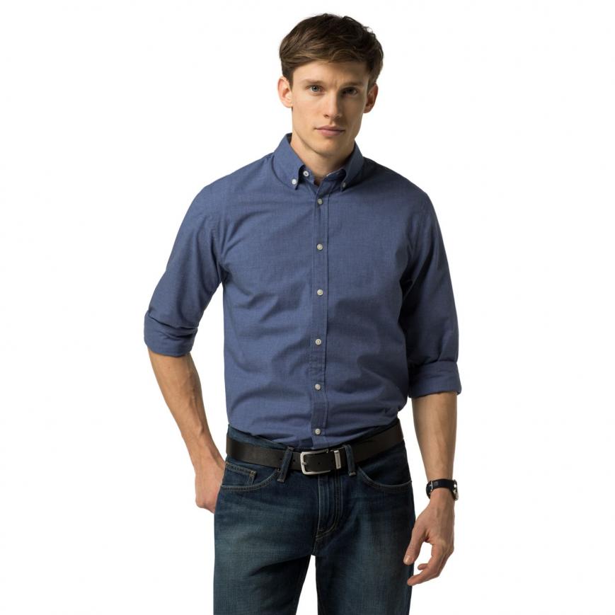 Tommy Hilfiger New York Fit Shirts klänning skjortor ljung - tommy hilfiger new york fit skjorta herr maritimt blå ljung ZOXGLRR