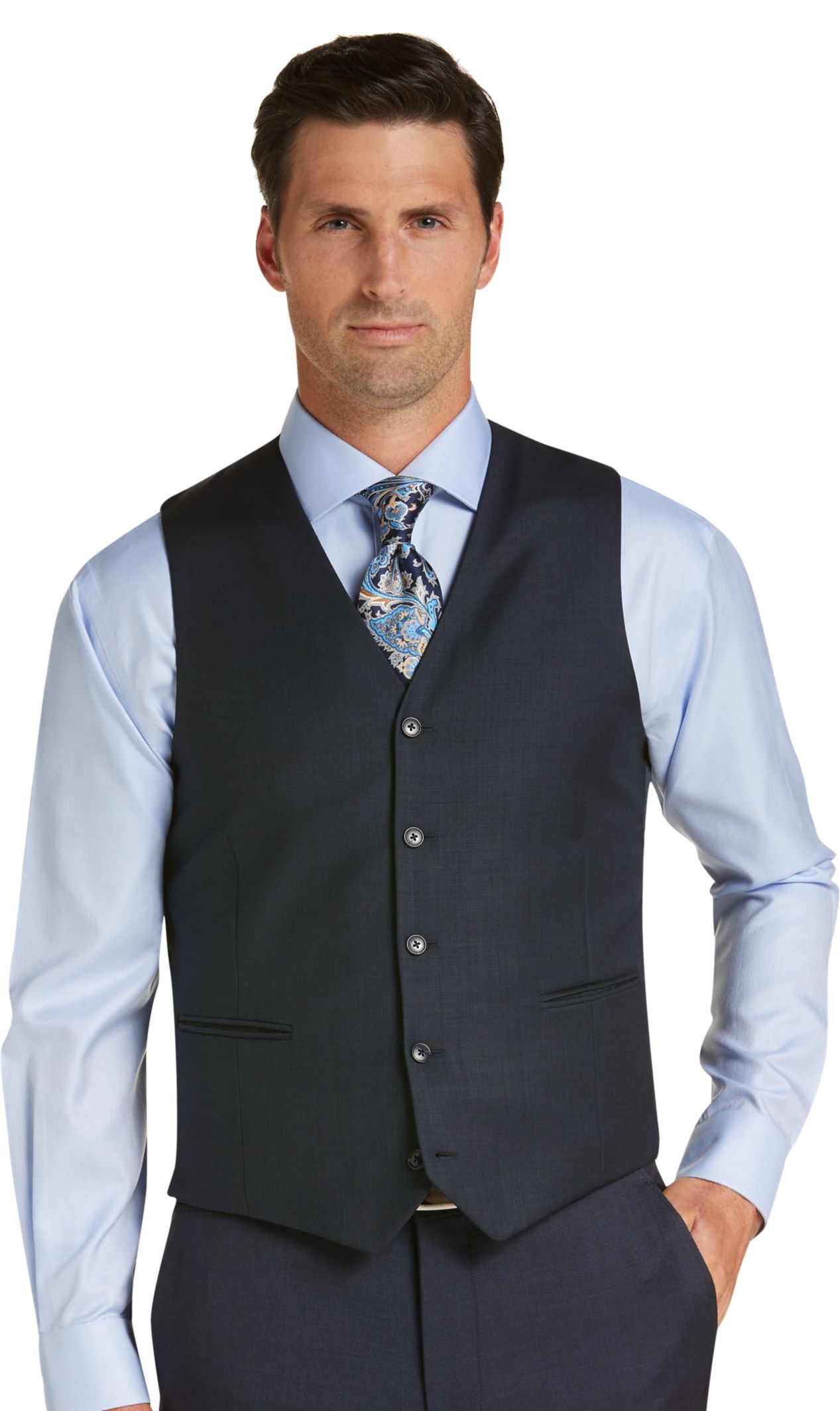 Traveler Slim Fit Suit Separat Väst - Topp 10 herrkläder |  Jos A Bank