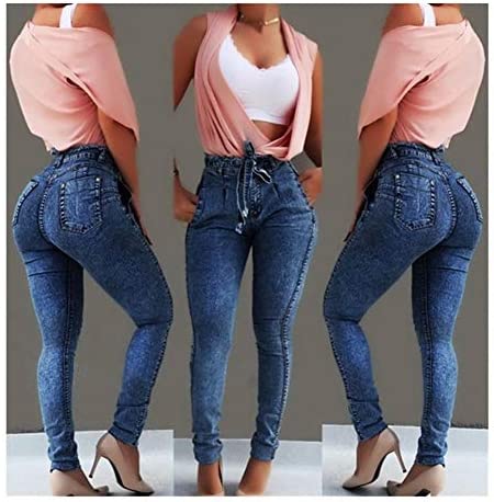 Jeans med hög midja för kvinnor