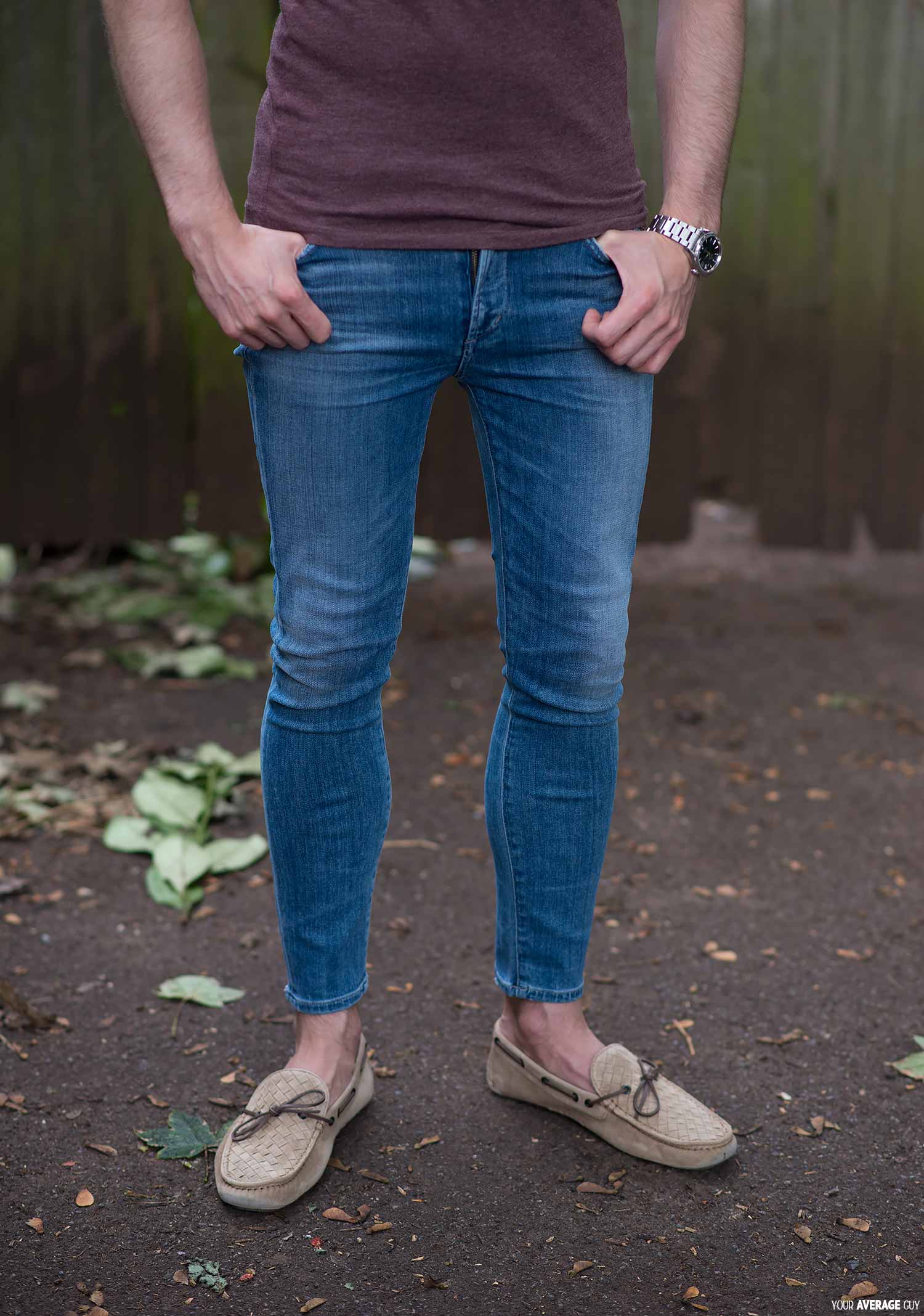Skinny jeans för män och kvinnor